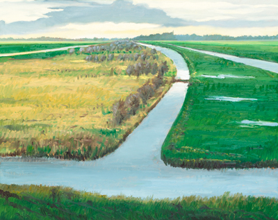 Chris Stoffel Overvoorde painting, Dutch Polder Near Schoonhoven, for sale from Eyekons Gallery